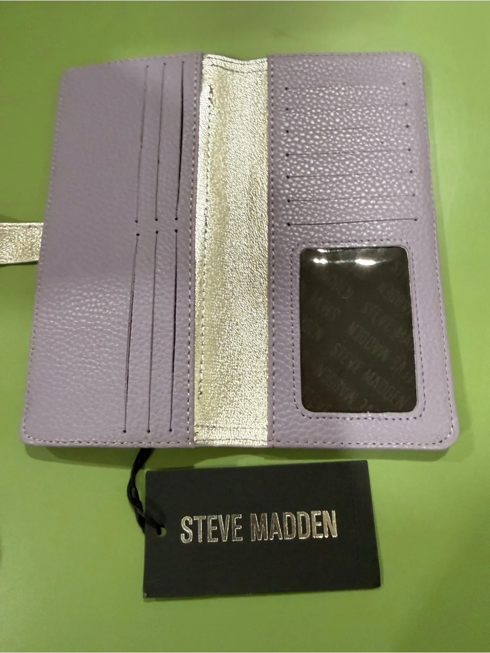 Steve Madden Lilac Textured Wallet with Gold Hardware